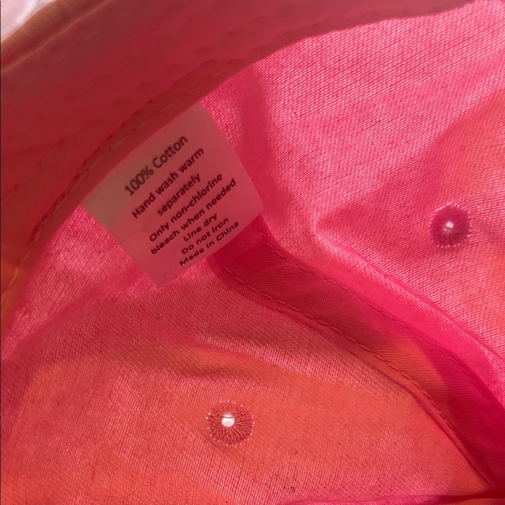 Pink Embroidered Baseball Cap - Picture 7 of 7